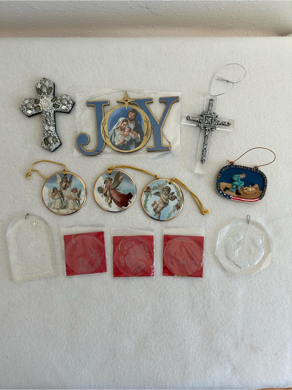 Bundle 12 Pc Lot Christmas Ornaments & Holiday Decor Religious Faith Based